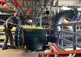 Pipe installation at the Central Power Plant.