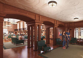 Rendering of Linonia & Brothers Reading Room at Sterling Memorial Library, courtesy of Apicella + Bunton Architects