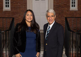 Office of Facilities’ Sydney Colon with President Salovey, photo courtesy of Yale Internal Communications