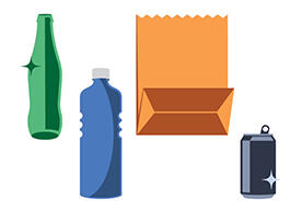 Single-stream recycling graphic, courtesy of the Office of Sustainability