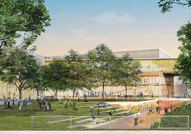 View east from Hillhouse Avenue, rendering courtesy of Yale University